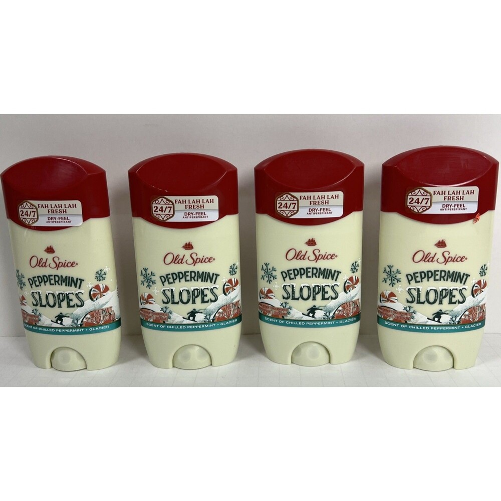 4 Old Spice Peppermint Slopes Antiperspirant Limited Edition 2.6 Oz
